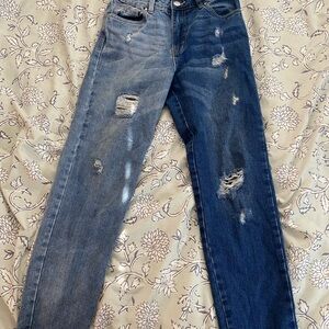 Stylish Blue Distressed Women's Jeans